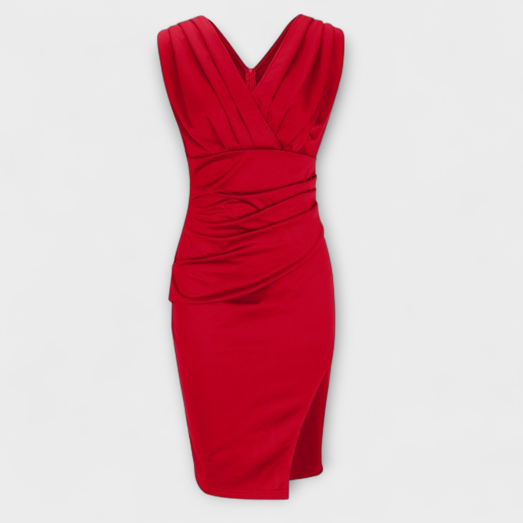 Desi - V-neck dress with slit