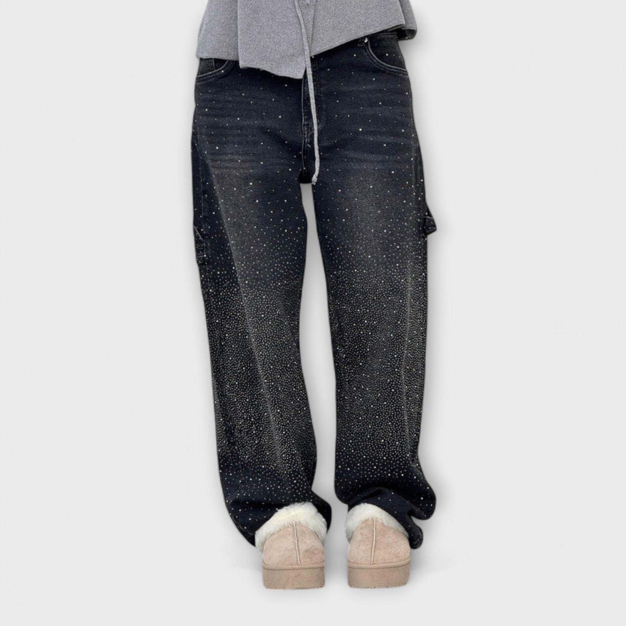 Fable - Shine Denim Jeans in Balloon Carpenter Style