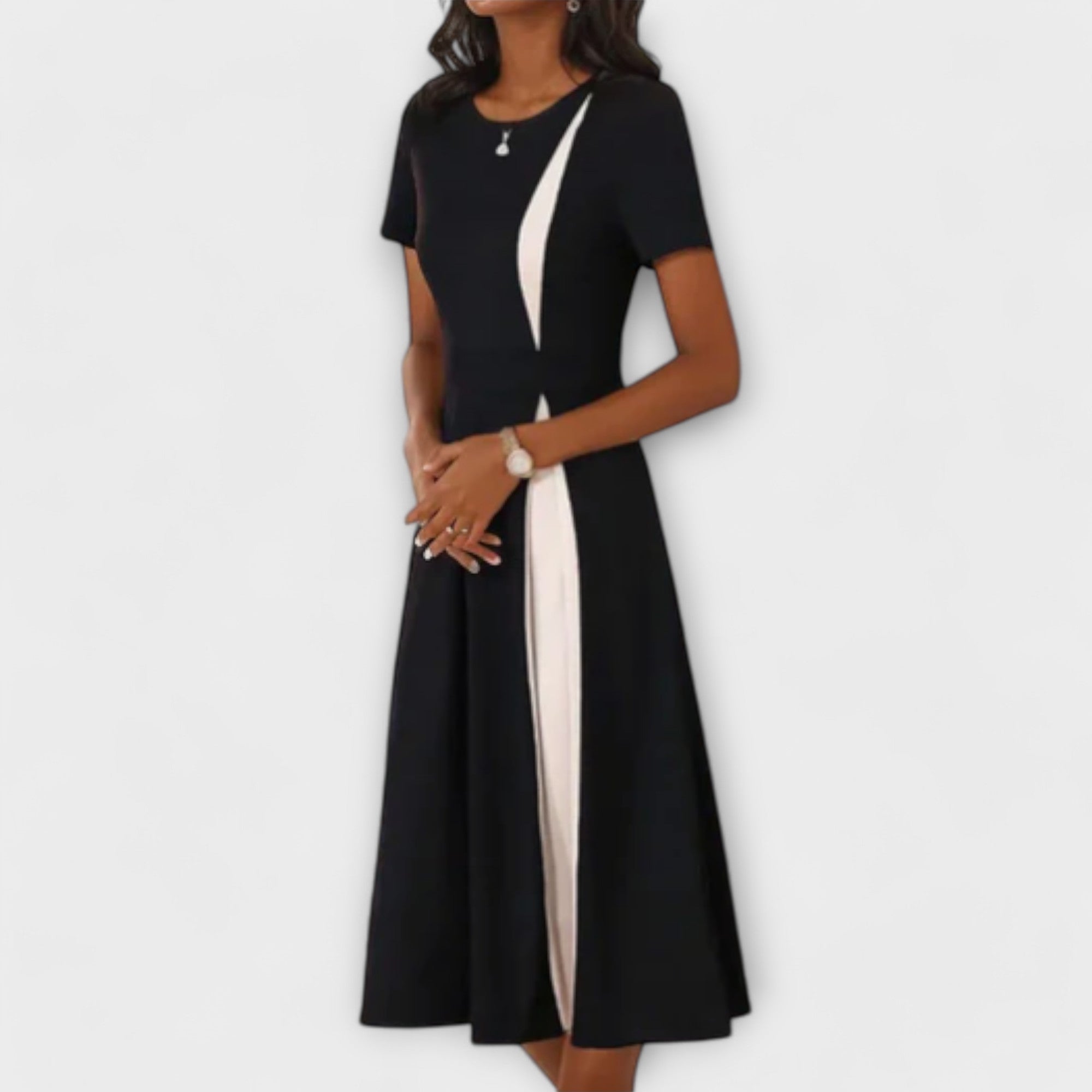 Hanne - Black and White Midikleid