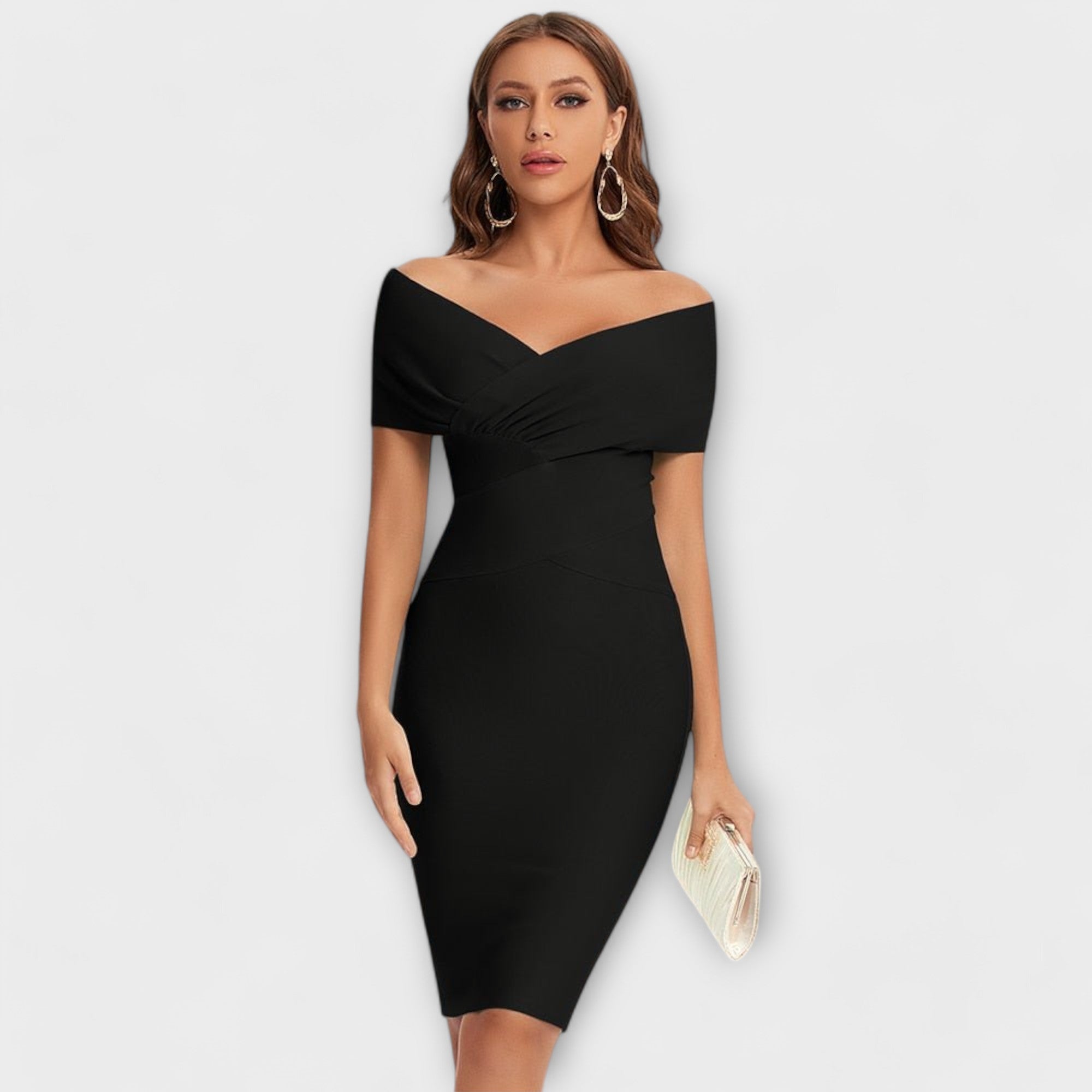 Elegant dress with a V-neck